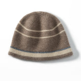 Women Cashmere Beanie Warm Knitted Striped cashmere beanie hat
